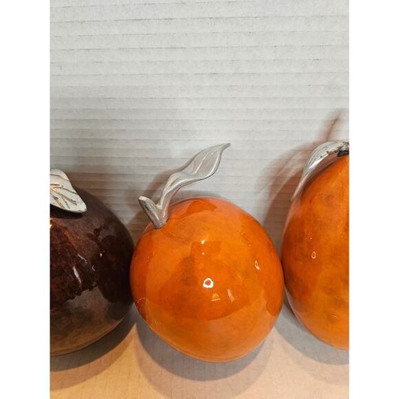 Artesana Home Vintage MCM Fruit Gourd Weighted Pewter Stem - Picture 9 of 9